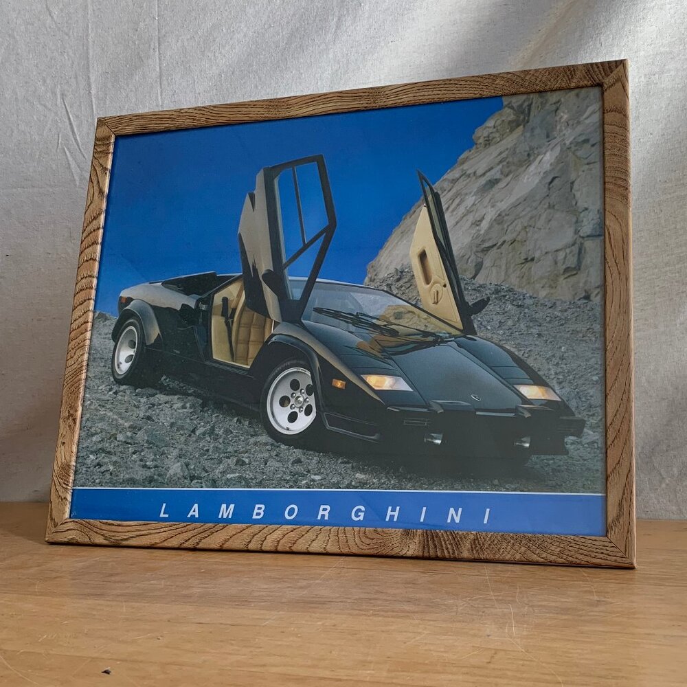 Framed 1979 (Black) Lamborghini Countach Coupe (Printed Picture)